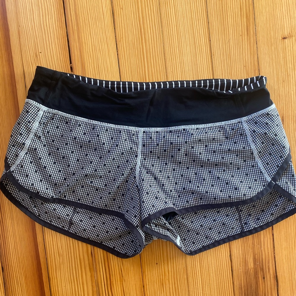 Black and white lululemon shorts. Size 8